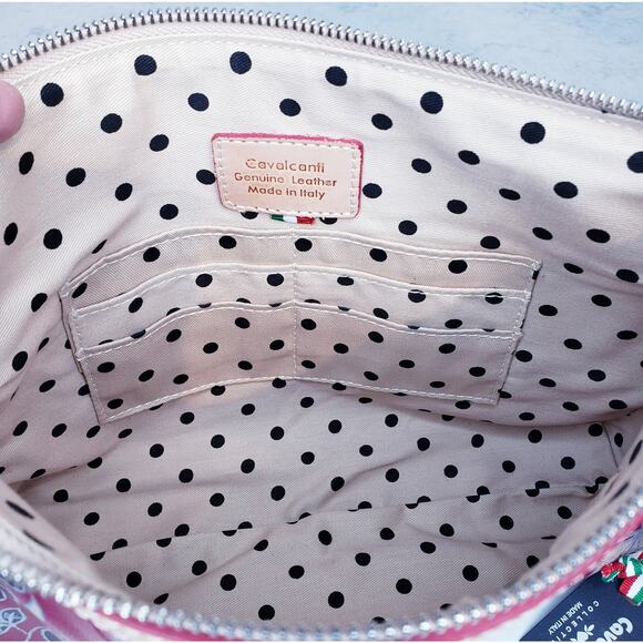 NWT CAVALCANTI Collection Italian Large Floral Clutch Wristlet Handbag Purse Red - Picture 11 of 16